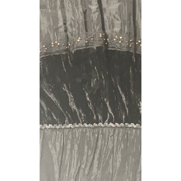 VERTIGO PARIS Vintage 90s Y2K Black Velvet Ruffle Skirt - Boho - Size: 8 - Picture 5 of 15